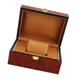 Maxbell Luxury Wine Red Wooden Jewelry Watch Storage Display Box Showcase Mens Gift