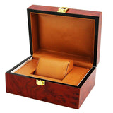 Maxbell Luxury Wine Red Wooden Jewelry Watch Storage Display Box Showcase Mens Gift