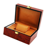 Maxbell Luxury Wine Red Wooden Jewelry Watch Storage Display Box Showcase Mens Gift