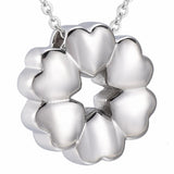 Maxbell Stainless Steel 6 Hearts Design Ash Urn Pendant Memorial Cremation Jewelry