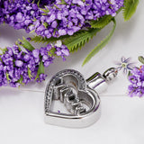 Maxbell Hollow Heart Urn Pendant Memorial Urn Keepsake Cremation Ash Holder Mom