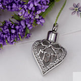 Maxbell Hollow Heart Urn Pendant Memorial Urn Keepsake Cremation Ash Holder Bowknot