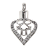 Maxbell Hollow Heart Urn Pendant Memorial Urn Keepsake Cremation Ash Holder Bowknot