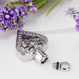 Maxbell Hollow Heart Urn Pendant Memorial Urn Keepsake Cremation Ash Holder Bowknot