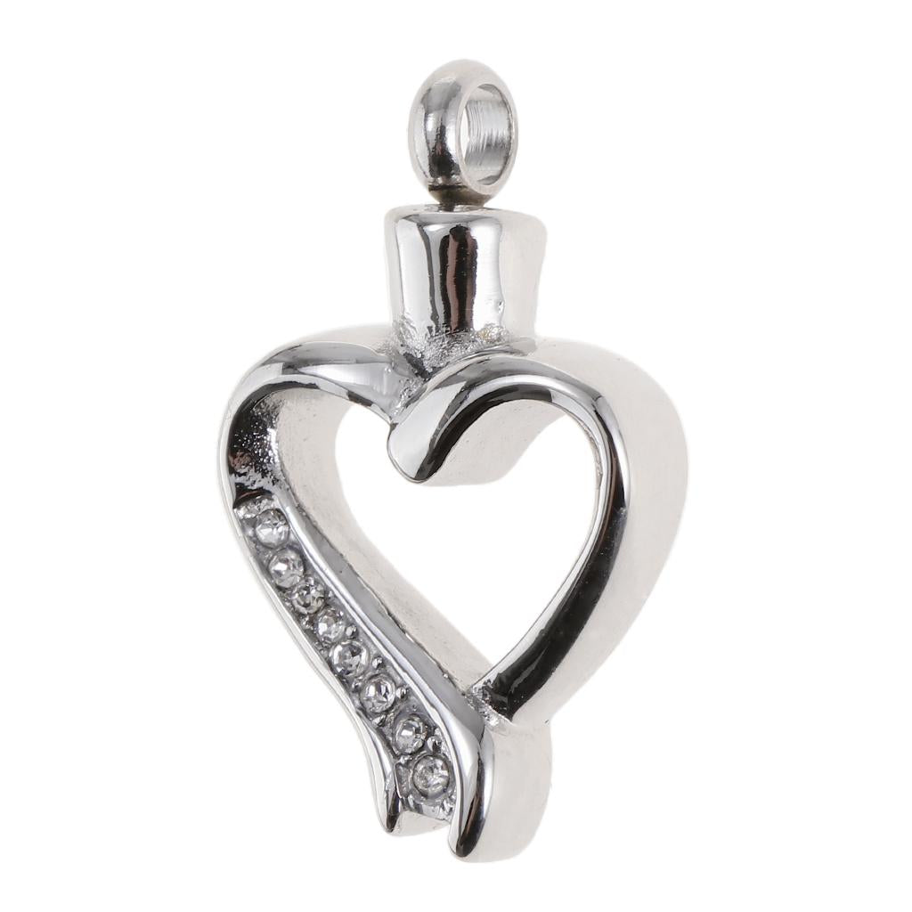 Maxbell Stainless Steel Heart Urn Pendant Memorial Urn Keepsake Cremation Ashes