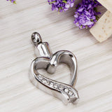 Maxbell Stainless Steel Heart Urn Pendant Memorial Urn Keepsake Cremation Ashes