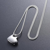 Maxbell Stainless Steel Glossy Silver Love Heart Cremation Keepsake Urn Pendant