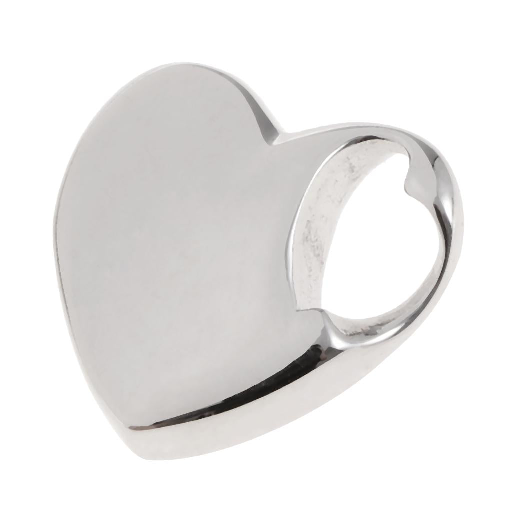 Maxbell Stainless Steel Glossy Silver Love Heart Cremation Keepsake Urn Pendant