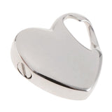 Maxbell Stainless Steel Glossy Silver Love Heart Cremation Keepsake Urn Pendant