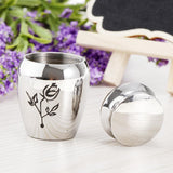Maxbell Stainless Steel Urn Jar Funeral Cremation Container Rose Flower Pattern