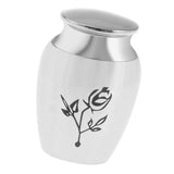 Maxbell Stainless Steel Urn Jar Funeral Cremation Container Rose Flower Pattern