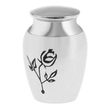 Maxbell Stainless Steel Urn Jar Funeral Cremation Container Rose Flower Pattern