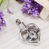 Maxbell Lovely Puppy Dog Heart Urn Pendant Memorial Keepsake Cremation Ashes Locket