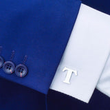 Maxbell Brass Men Cuff Link Initial Personalized Capital Alphabet Letter Cufflinks T