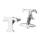 Maxbell Brass Men Cuff Link Initial Personalized Capital Alphabet Letter Cufflinks T