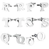 Maxbell Brass Men Cuff Link Initial Personalized Capital Alphabet Letter Cufflinks T