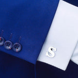 Maxbell Brass Men Cuff Link Initial Personalized Capital Alphabet Letter Cufflinks S