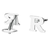 Maxbell Brass Men Cuff Link Initial Personalized Capital Alphabet Letter Cufflinks R