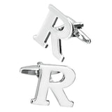 Maxbell Brass Men Cuff Link Initial Personalized Capital Alphabet Letter Cufflinks R