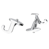 Maxbell Men's Cuff Links Initial Personalized Capital Alphabet Letters Cufflinks J