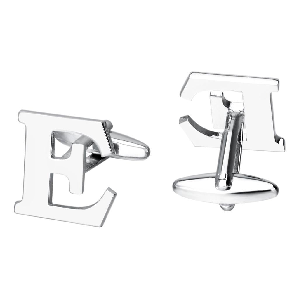 Maxbell Alphabet Cuff Links Brass Black English Letter Groomsman Cufflinks E
