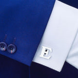 Maxbell Alphabet Cuff Links Brass Black English Letter Groomsman Cufflinks E