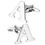 Maxbell Alphabet Cuff Links Brass Black English Letter Groomsman Cufflinks A