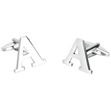 Maxbell Alphabet Cuff Links Brass Black English Letter Groomsman Cufflinks A