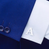 Maxbell Alphabet Cuff Links Brass Black English Letter Groomsman Cufflinks A