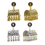 Max Fashion New Style Bohemian Tassel Ethnic Tribe Beads Dangle Earrings Gold
