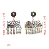 Max Fashion New Style Bohemian Tassel Ethnic Tribe Beads Dangle Earrings Silver