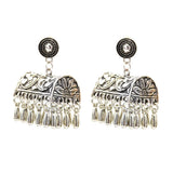 Max Fashion New Style Bohemian Tassel Ethnic Tribe Beads Dangle Earrings Silver