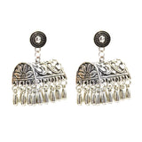 Max Fashion New Style Bohemian Tassel Ethnic Tribe Beads Dangle Earrings Silver