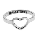 Maxbell Heart Love Best Friend Promise Ring Gift for Girls Friendship Jewelry Silver