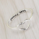 Maxbell Heart Love Best Friend Promise Ring Gift for Girls Friendship Jewelry Silver