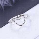 Maxbell Heart Love Best Friend Promise Ring Gift for Girls Friendship Jewelry Silver