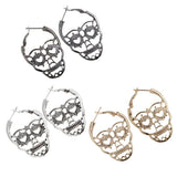 Maxbell Halloween Hiphop Punk Skull Head Skeleton Heart Pattern Party Costume Silver