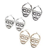 Maxbell Halloween Hiphop Punk Skull Head Skeleton Heart Pattern Party Costume Silver