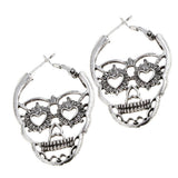 Maxbell Halloween Hiphop Punk Skull Head Skeleton Heart Pattern Party Costume Silver