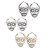 Maxbell Halloween Hiphop Punk Skull Head Skeleton Heart Pattern Party Costume Silver