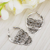 Maxbell Halloween Hiphop Punk Skull Head Skeleton Heart Pattern Party Costume Silver