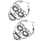 Maxbell Halloween Hiphop Punk Skull Head Skeleton Heart Pattern Party Costume Silver