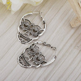 Maxbell Halloween Hiphop Punk Skull Head Skeleton Heart Pattern Party Costume Silver