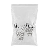 Maxbell Halloween Hiphop Punk Skull Head Skeleton Heart Pattern Party Costume Silver