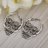 Maxbell Halloween Hiphop Punk Skull Head Skeleton Heart Pattern Party Costume Silver
