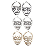 Maxbell Halloween Hiphop Punk Skull Head Skeleton Heart Pattern Party Costume Silver