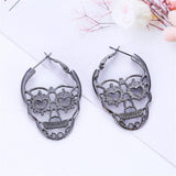 Maxbell Halloween Hiphop Punk Skull Head Skeleton Heart Pattern Party Costume Silver