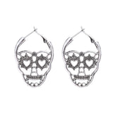 Maxbell Halloween Hiphop Punk Skull Head Skeleton Heart Pattern Party Costume Silver