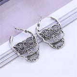 Maxbell Halloween Hiphop Punk Skull Head Skeleton Heart Pattern Party Costume Silver