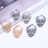 Maxbell Halloween Hiphop Punk Skull Head Skeleton Heart Pattern Party Costume Silver